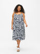 Viskose stropkjole med print, Navy Bl. Ethnic AOP, Model image number 0