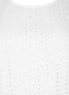 Bluse med pufærmer og hulmønster, Hvid, Packshot image number 2