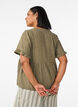 Bluse i h&oslash;r og viskose med V-udsk&aelig;ring og knaplukning, Gr&oslash;n, Model image number 2