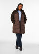 Mellemlang pufferjakke med teddyfleece, Brun, Model image number 1