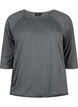 Meleret bluse med 3/4 ærmer, Dark Grey Melange, Packshot image number 0