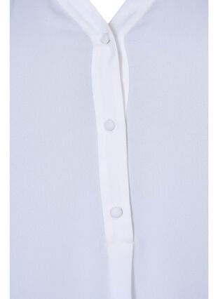 Bluse med lange ærmer og knaplukning, Bright White, Packshot image number 2