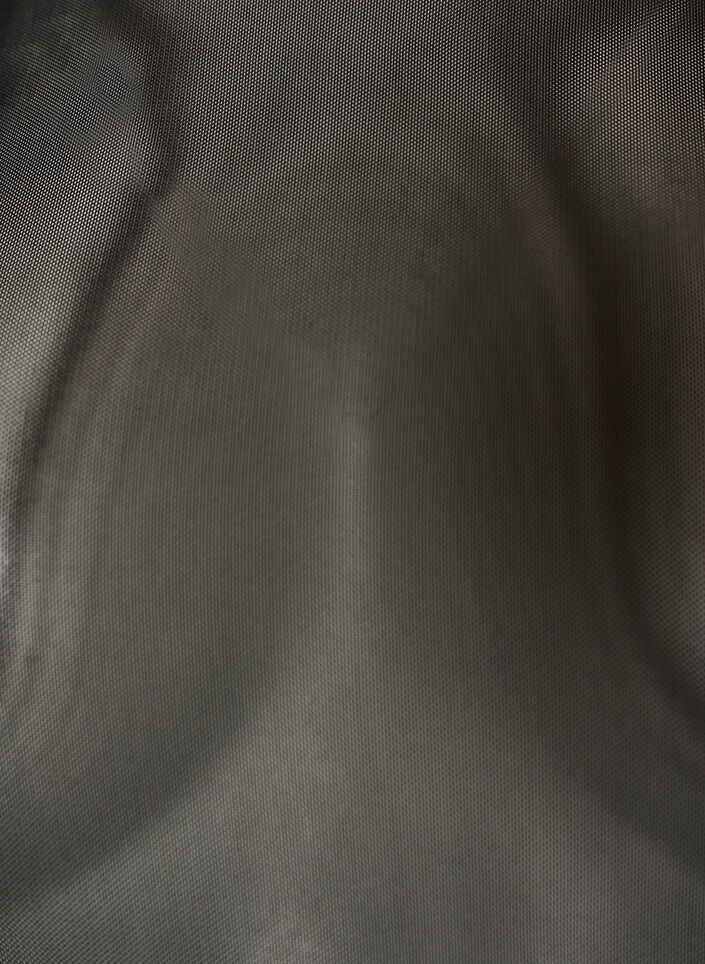 Meshbluse med korte &aelig;rmer og rund hals, Sort, Packshot image number 2
