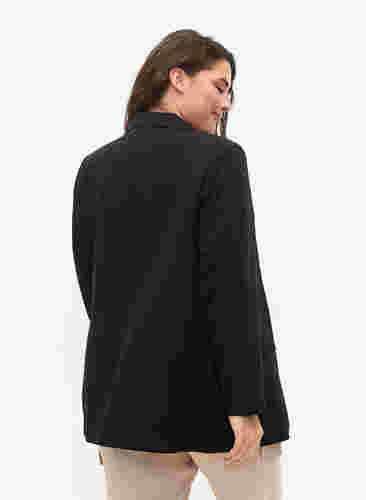 Klassisk blazer med knaplukning, Black, Model image number 1