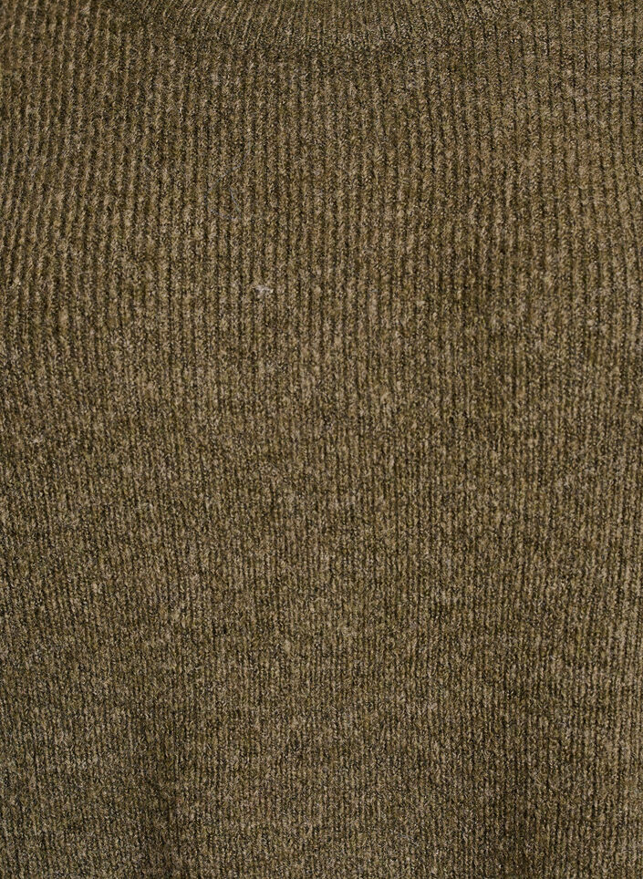 Meleret strikbluse med rund hals, Gr&oslash;n, Packshot image number 2