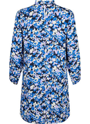 FLASH - Langærmet kjole med print, Blue Purple Flower, Packshot image number 1