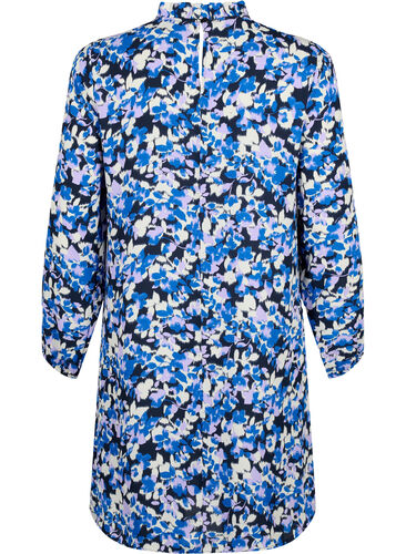 FLASH - Langærmet kjole med blomsterprint, Blue Purple Flower, Packshot image number 1