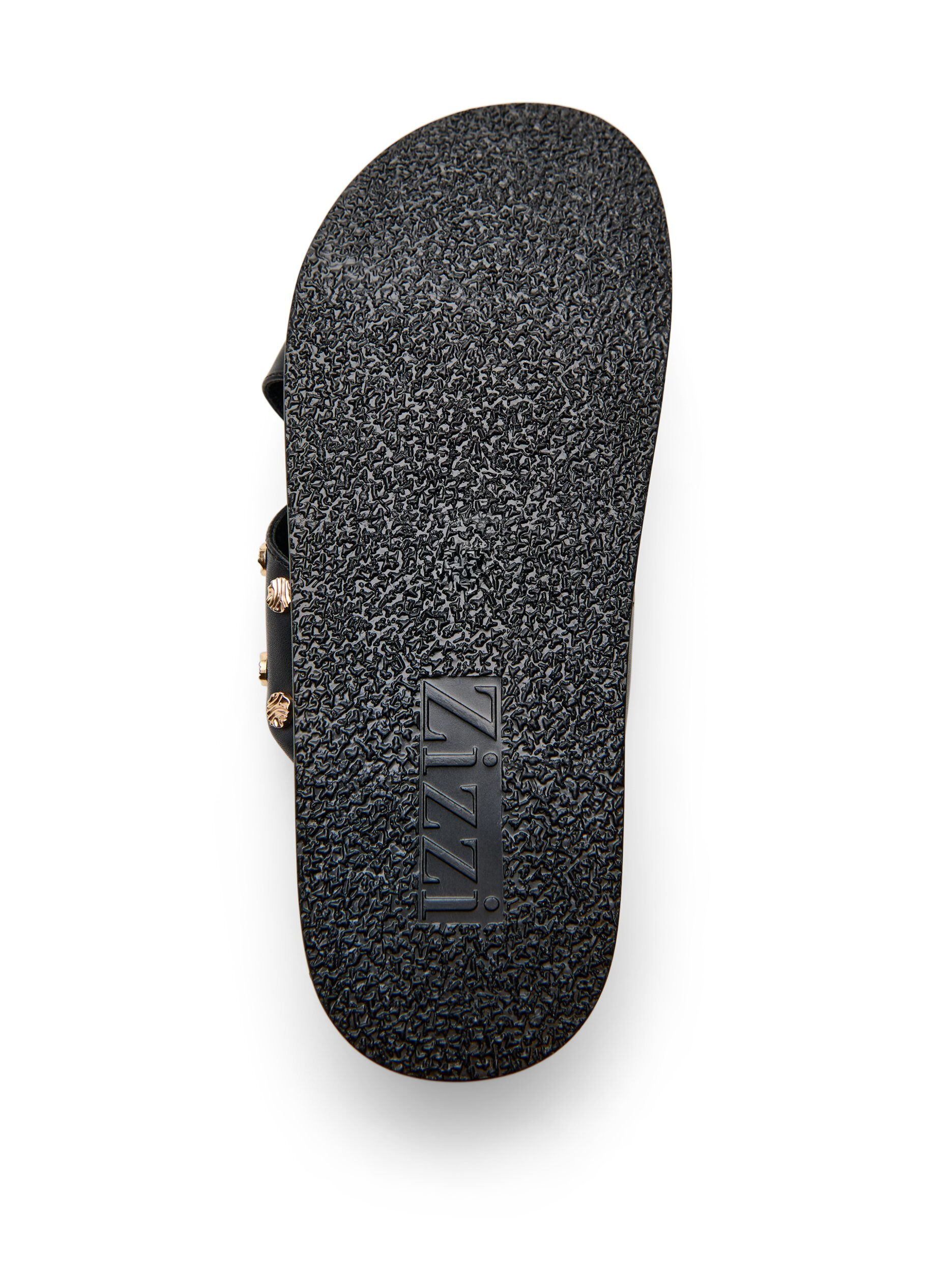 Zizzi Sandal med krydsede remme og dekorative nitter, Sort, Packshot image number 4