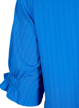 Stribet bluse med 1/2 ærmer, Victoria blue, Packshot image number 3