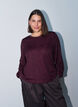 Bluse med lodret struktur og glittertr&aring;d, R&oslash;d, Model image number 3