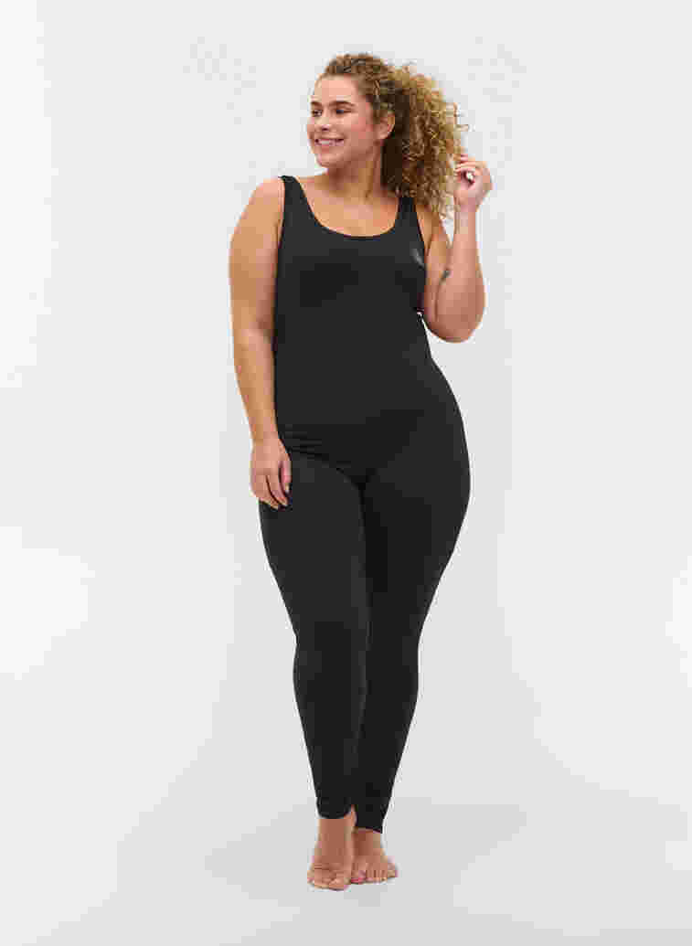 Tætsiddende trænings jumpsuit, Black, Model