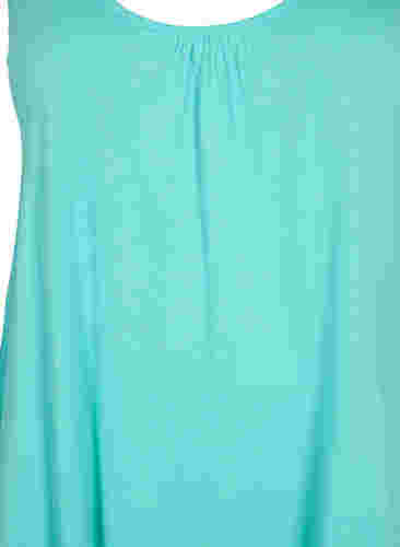 Top med a-shape og rund hals, Turquoise, Packshot image number 1