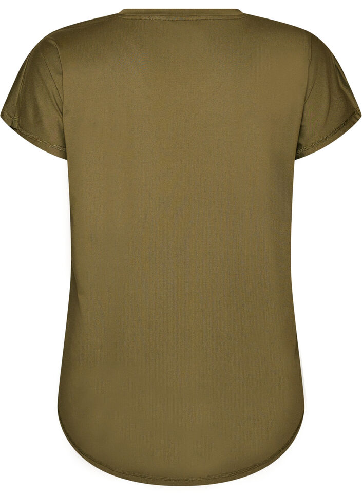 Kort&aelig;rmet tr&aelig;nings t-shirt med v-hals, Gr&oslash;n, Packshot image number 1