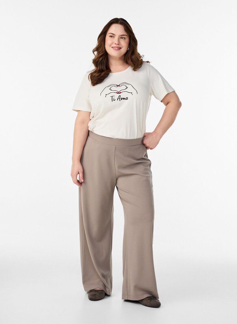 T-shirt med motiv, Hvid, Model image number 1