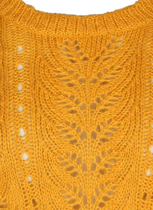 Strikbluse med feminint mønster, Mineral Yellow, Packshot image number 2
