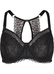 Full cover bøjle bh med blonder, Black