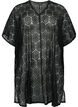 Kaftan strandkjole med hulmønster, Black, Packshot image number 0
