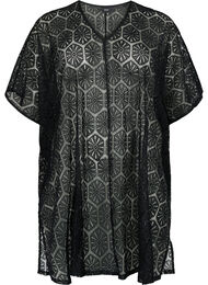 Kaftan strandkjole med hulmønster, Black