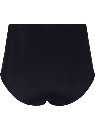 Højtaljet bikini trusse med draperinger, Black, Packshot image number 1