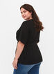 Viskosebluse med wrap, Black, Model image number 1