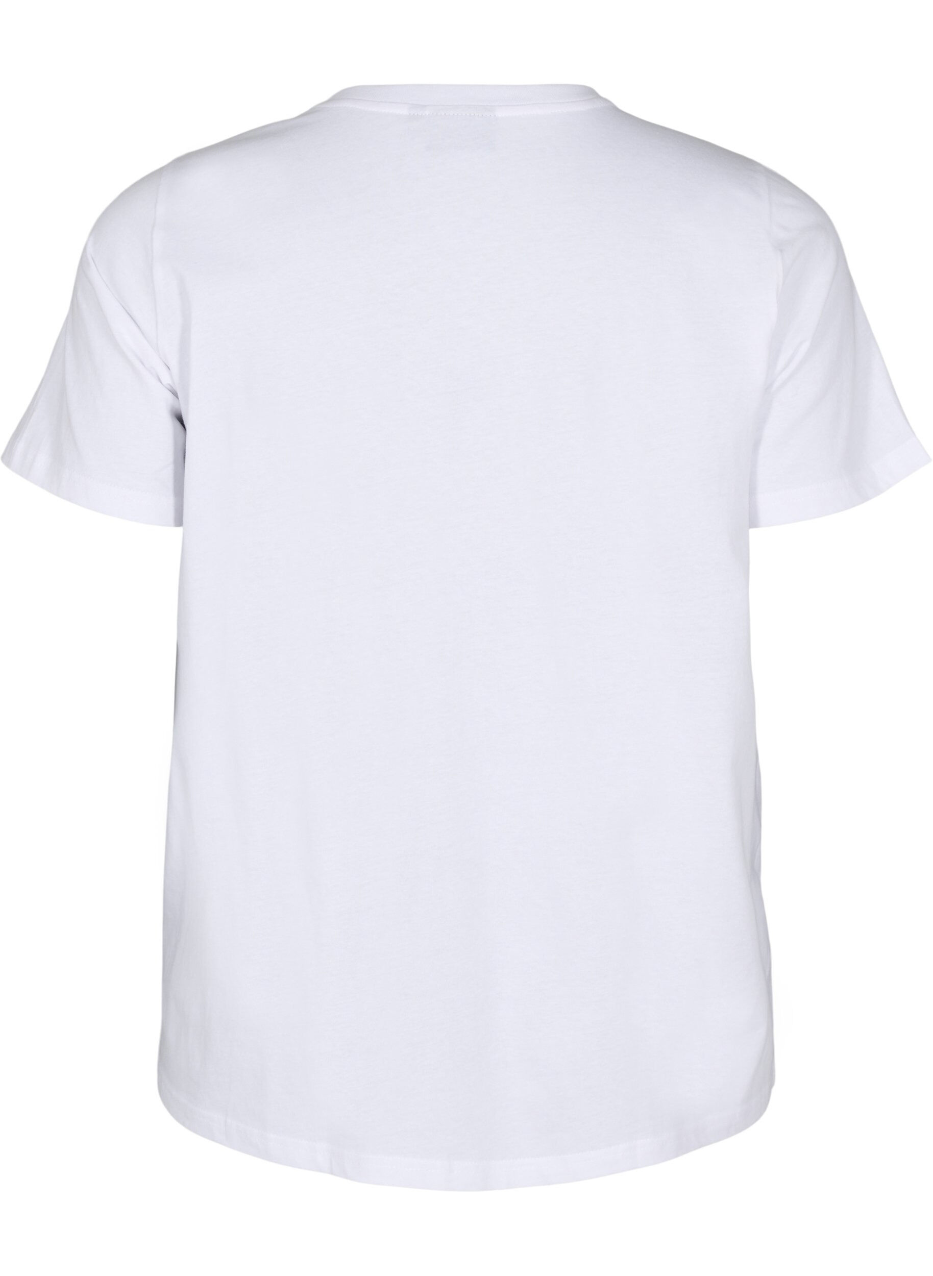 Zizzi T-shirt med brystlomme, Hvid, Packshot image number 1