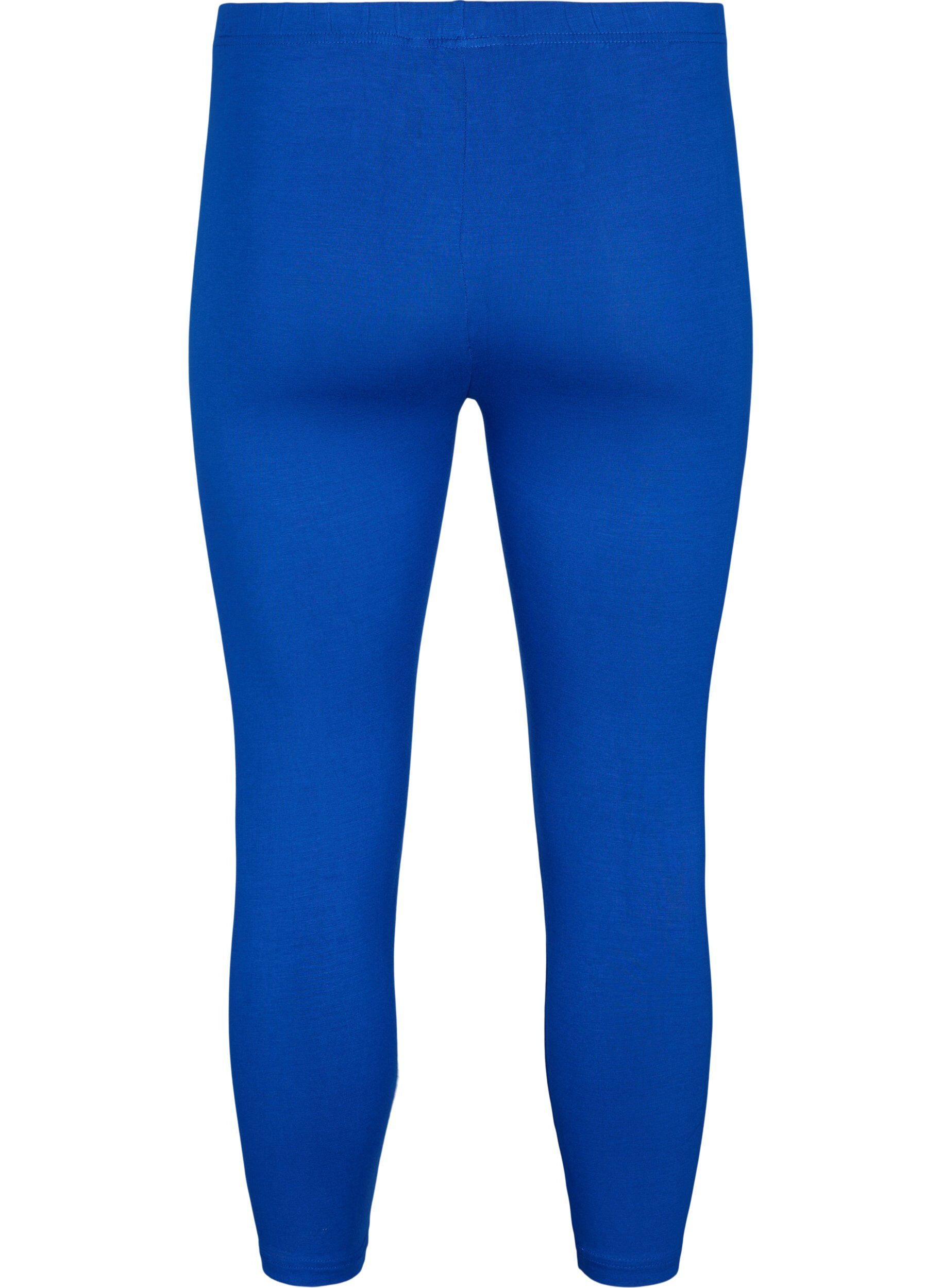 ZizziBasis 3/4 leggings i viskose, Bl&aring;, Packshot image number 1