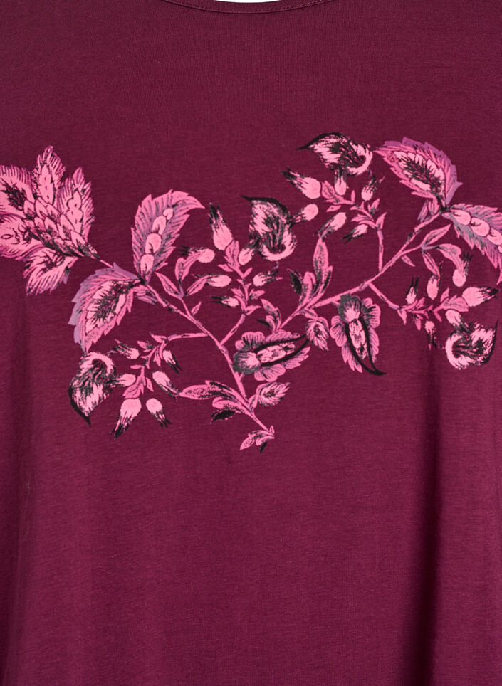 Natbluse i bomuld med frontmotiv, R&oslash;d, Packshot image number 2