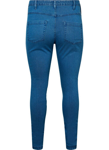 Højtaljede super slim Amy jeans, Mid Blue, Packshot image number 1