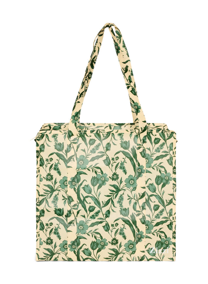 Shoppingbag med lynl&aring;s, Gr&oslash;n, Packshot image number 1