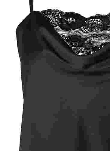 Støt Brysterne - Natkjole med blonder, Black, Packshot image number 2