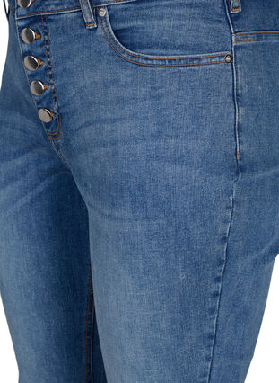 Sanna jeans med super slim fit og knaplukning, Blue denim, Packshot image number 2