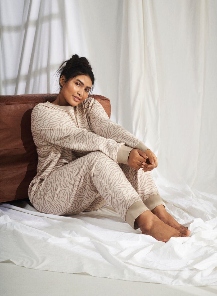 Velourbukser med print, Pink Tint AOP, Image image number 0