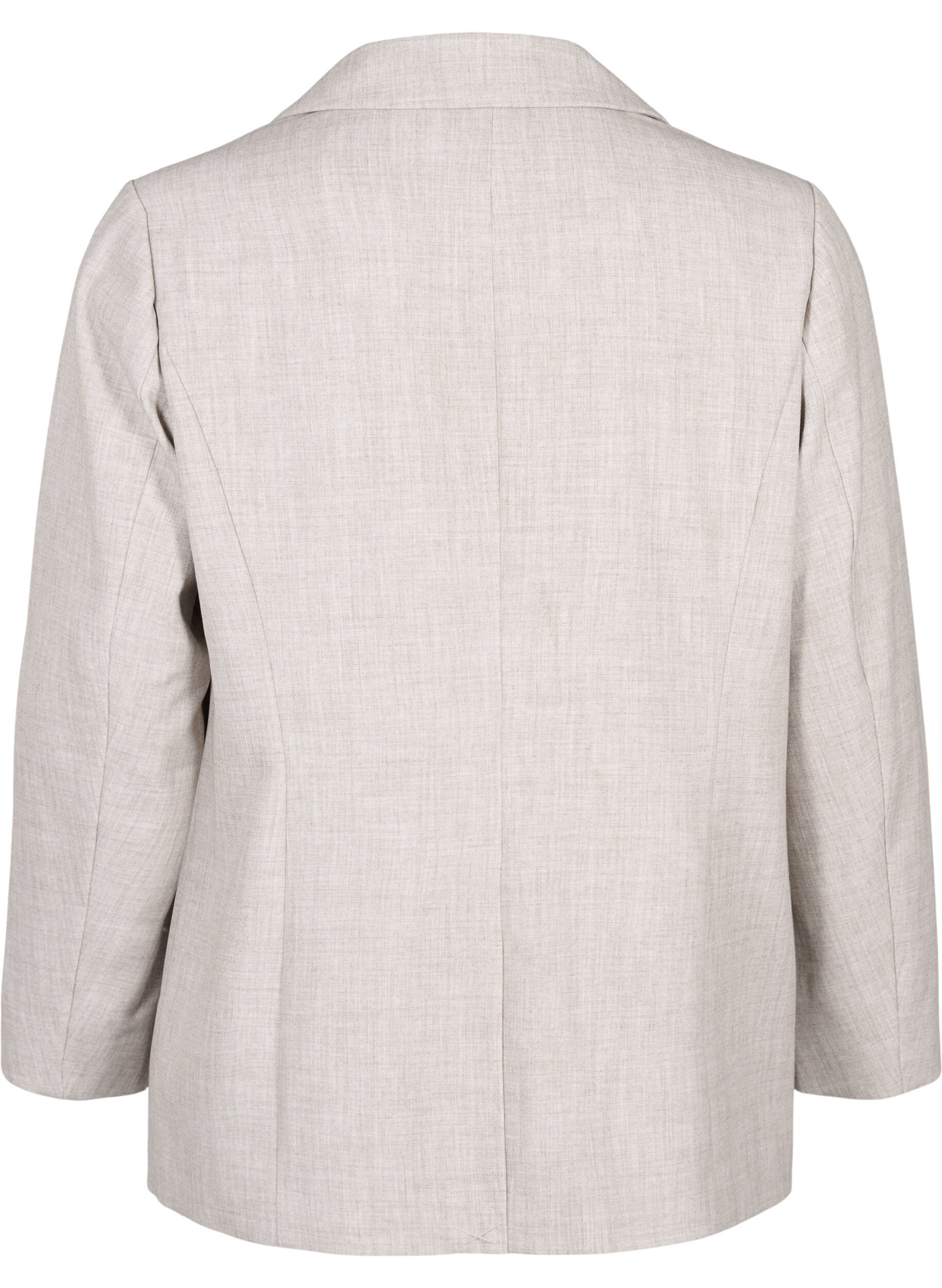Zizzi Meleret blazer med knaplukning, String, Packshot image number 1