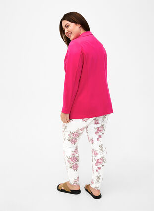 Super slim Amy jeans med blomsterprint, White R.AOP, Model image number 1