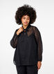 Chiffonbluse med prikket struktur, Black, Model image number 0