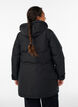 Vandafvisende parka med h&aelig;tte og funktionelle detaljer, Sort, Model image number 2