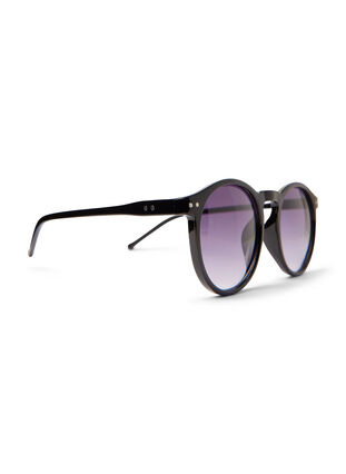 Solbriller med runde glas, Black, Packshot image number 1