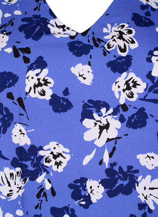 FLASH - Tunika med v-hals og print, Amparo Blue Flower, Packshot image number 2