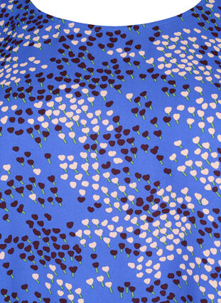 FLASH - Langærmet bluse med smock og print, Dazzling Blue AOP, Packshot image number 2