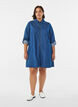 Kort denimkjole med lynlås, Blå, Model image number 1