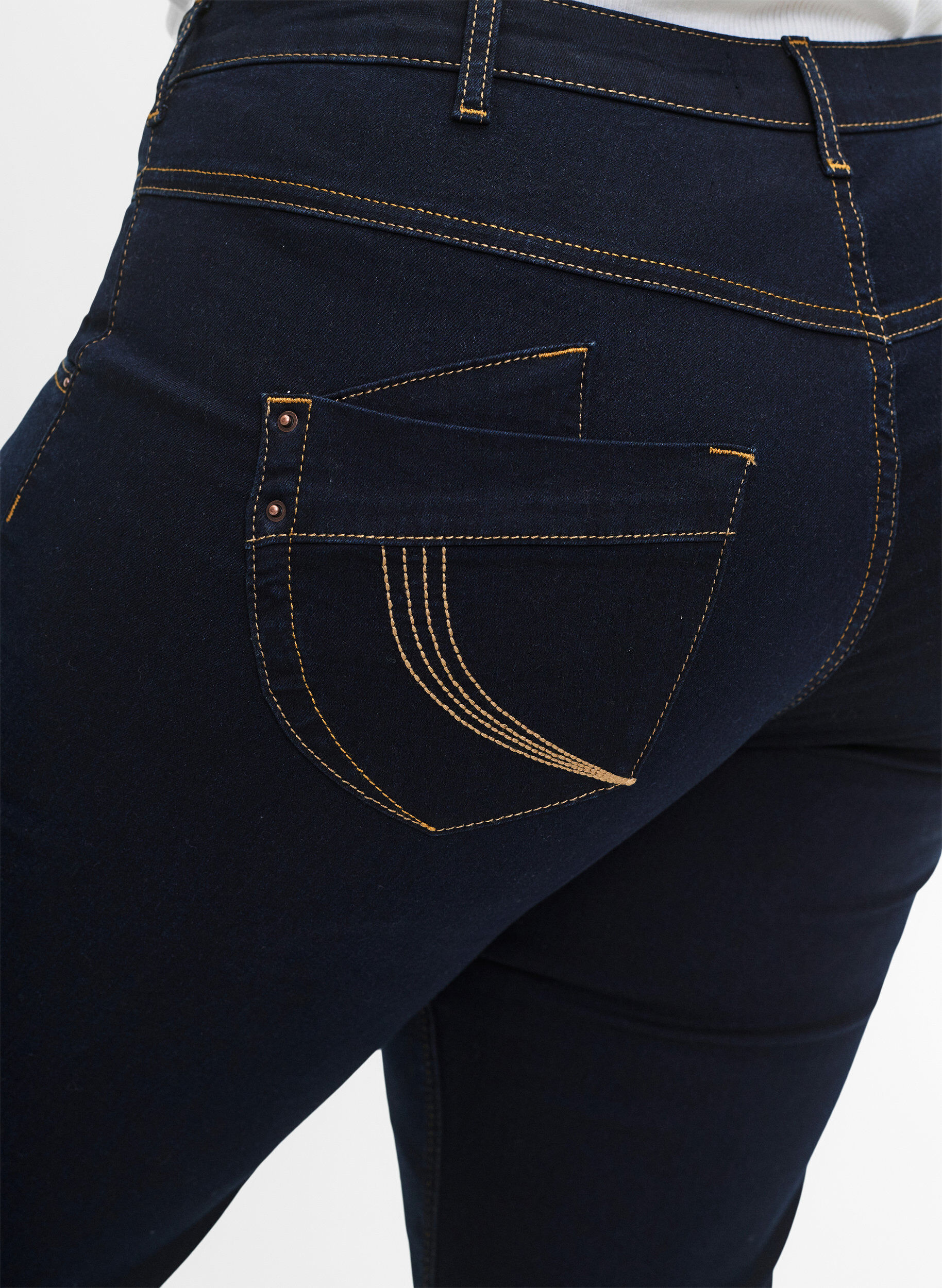 Zizzi Regular fit Gemma jeans med h&oslash;j talje, Bl&aring;, Model image number 5