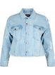 Kort denimjakke med sliddetaljer, Light Blue Denim, Packshot image number 0