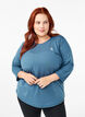 Tr&aelig;ningsbluse med 3/4 &aelig;rmer, Bl&aring;, Model image number 0