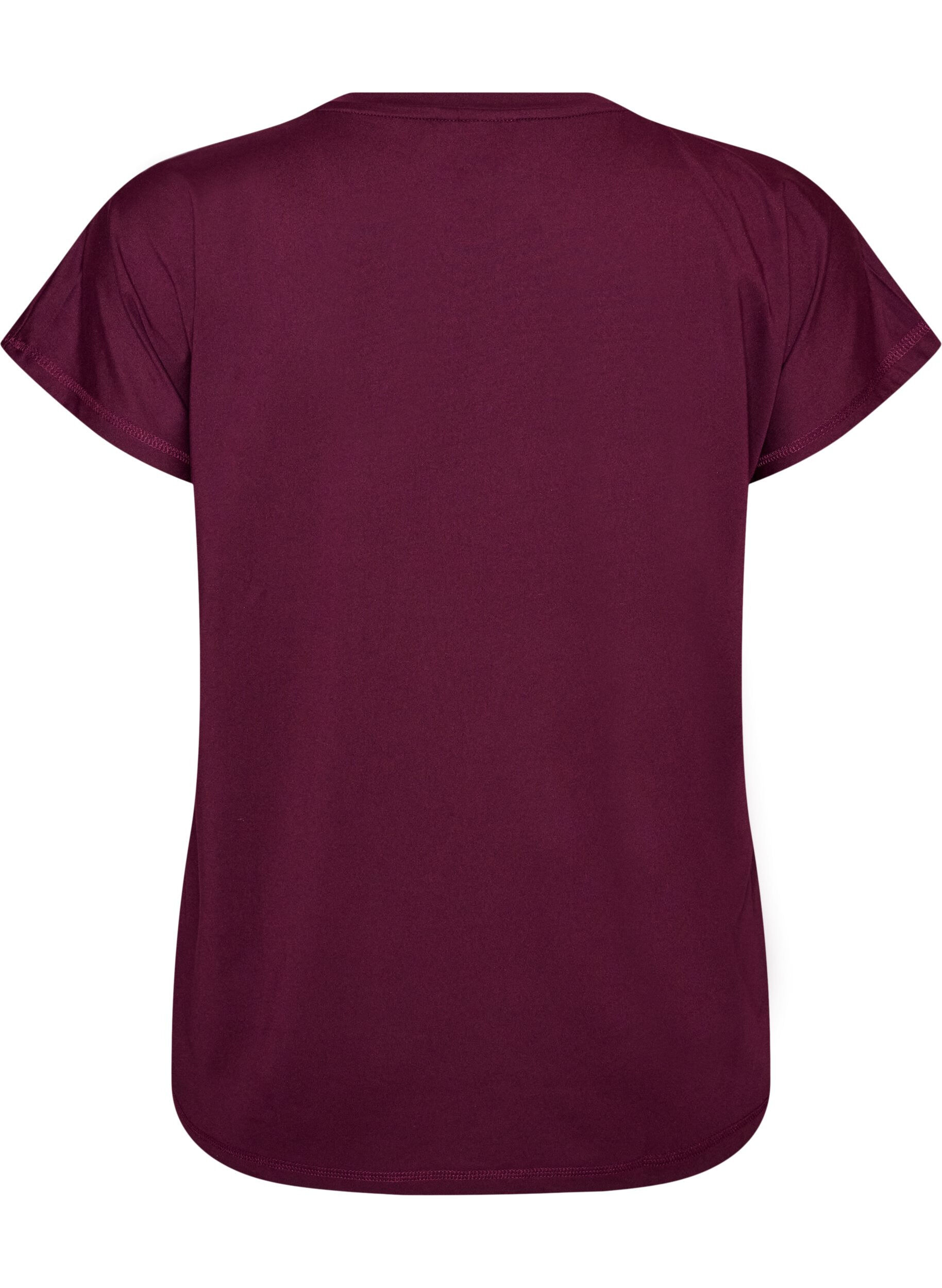 ZizziL&oslash;s tr&aelig;nings t-shirt med V-hals, Lilla, Packshot image number 1