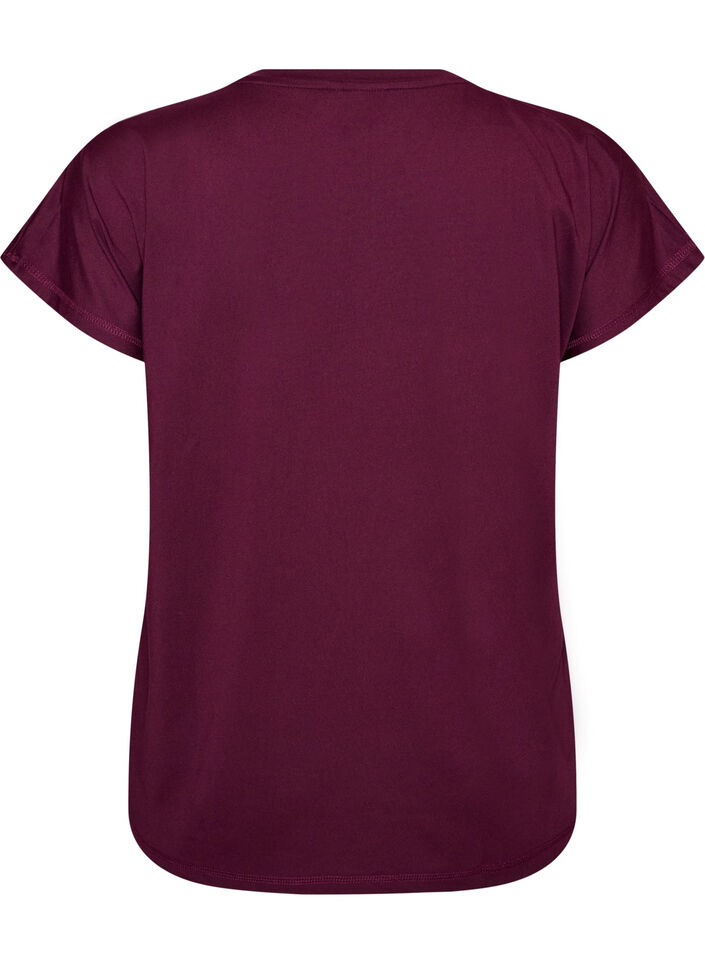 L&oslash;s tr&aelig;nings t-shirt med V-hals, Lilla, Packshot image number 1
