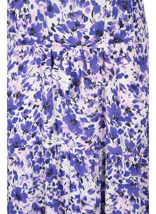 Kortærmet midikjole i viskose med blomsterprint, Lavender Flower, Packshot image number 3