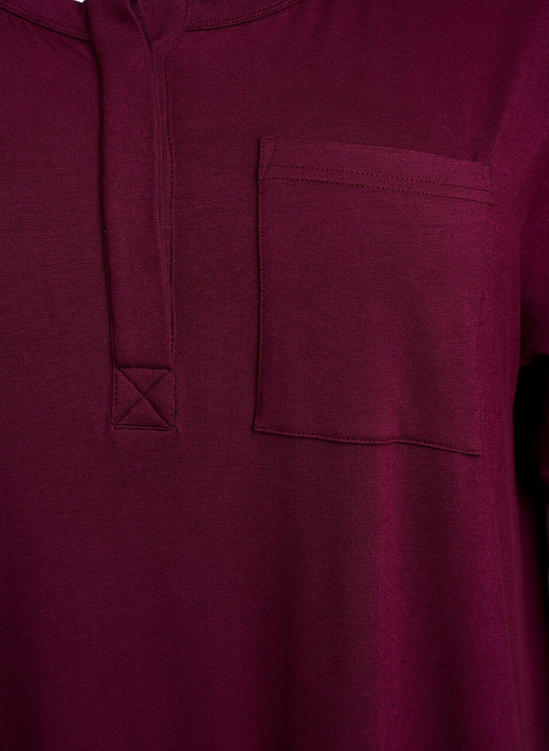 Zizzi Kort&aelig;rmet natkjole i viskose, Fig, Packshot image number 2