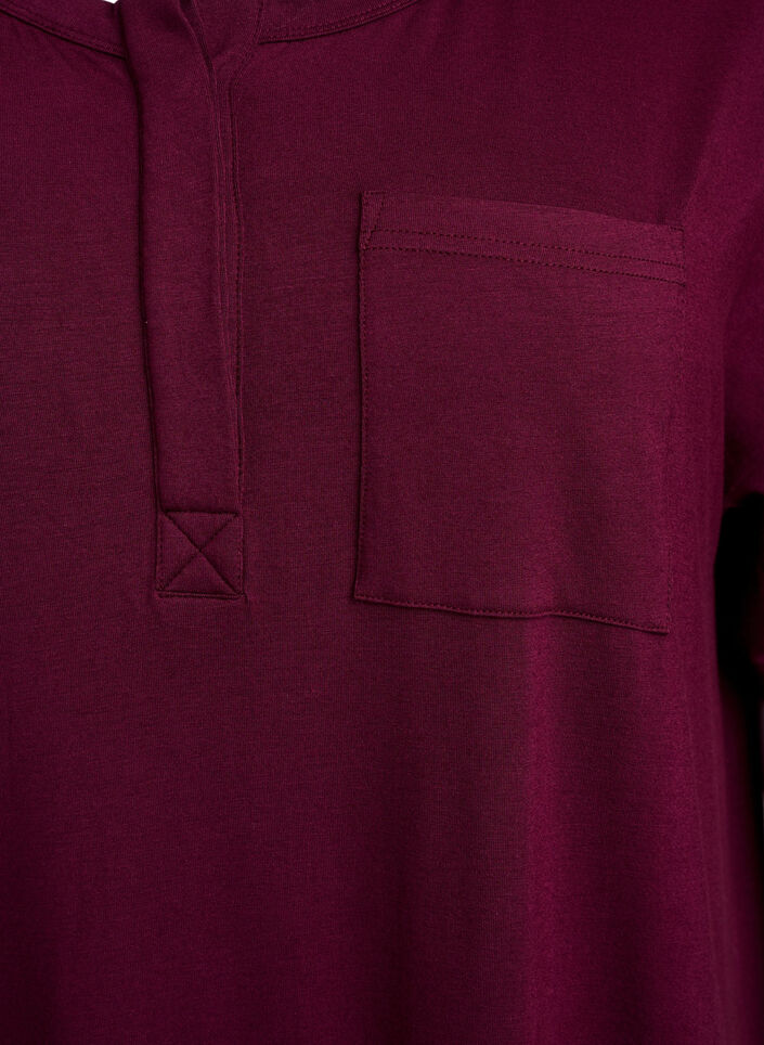 Kortærmet natkjole i viskose, Fig, Packshot image number 2