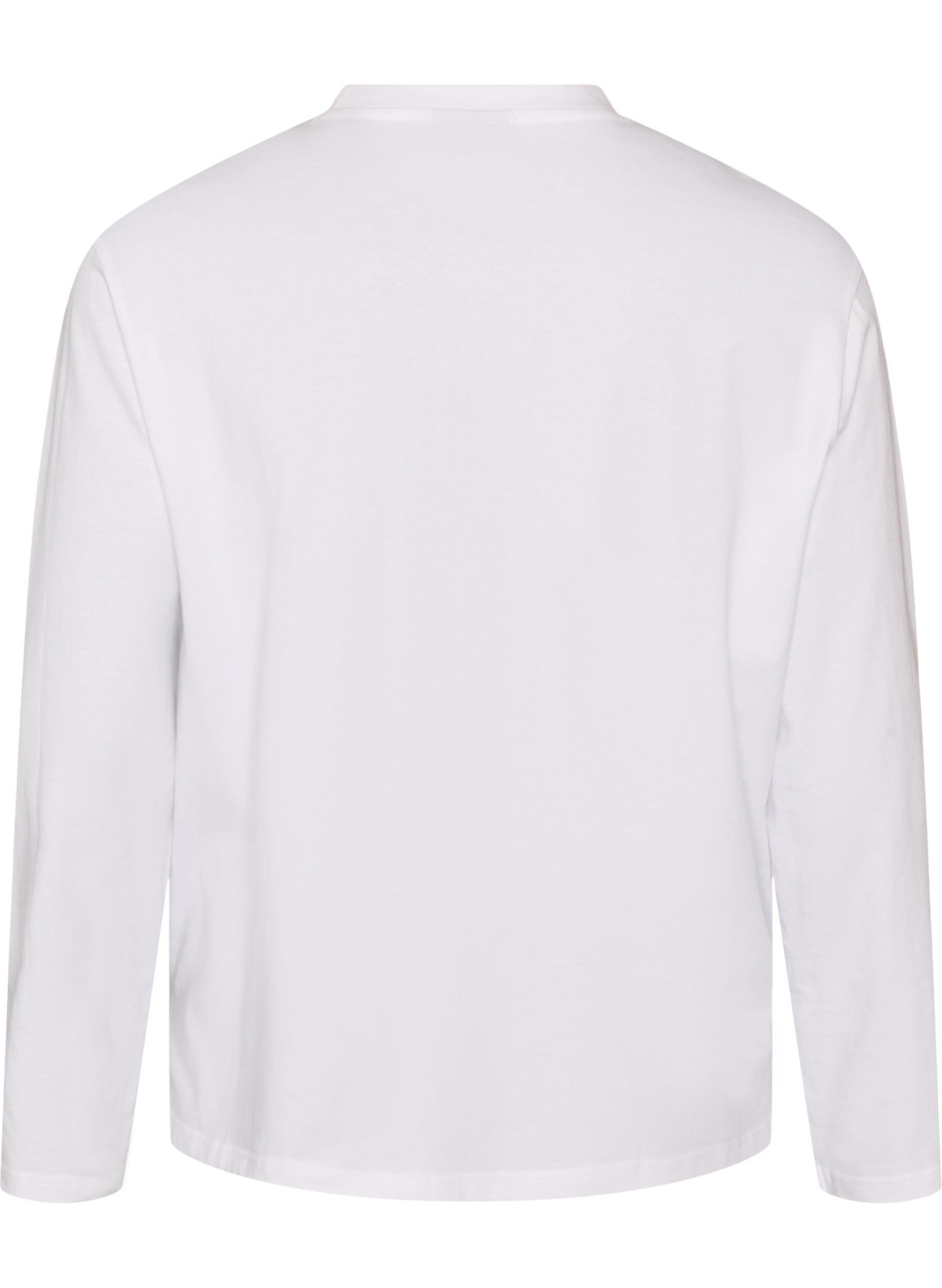 ZizziBasis t-shirt med lange &aelig;rmer, Hvid, Packshot image number 1