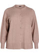 Cardigan med rund hals og stofbetrukne knapper, Beige, Packshot image number 0